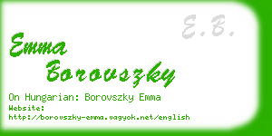 emma borovszky business card